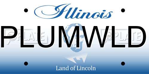 PLUMWLD Illinois License Plate