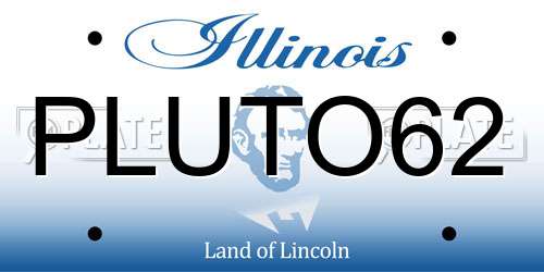 PLUTO62 Illinois License Plate