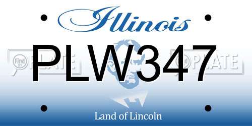 PLW347 Illinois License Plate