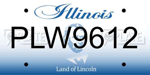PLW9612 Illinois License Plate