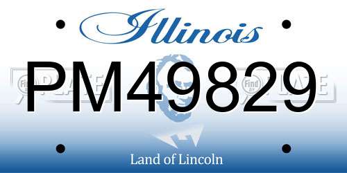 PM49829 Illinois License Plate