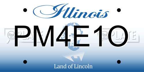 PM4E1O Illinois License Plate