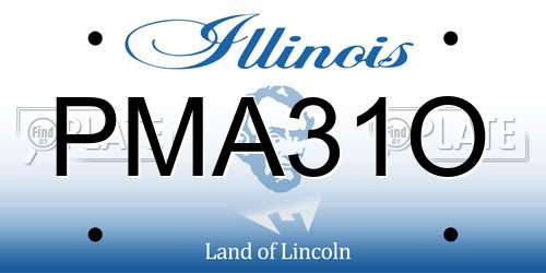 PMA31O Illinois License Plate