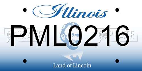PML0216 Illinois License Plate
