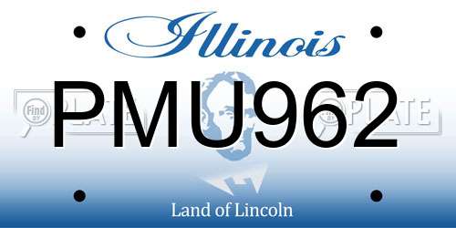 PMU962 Illinois License Plate