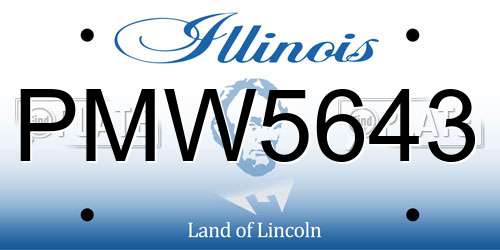 PMW5643 Illinois License Plate
