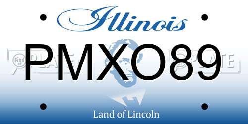 PMXO89 Illinois License Plate