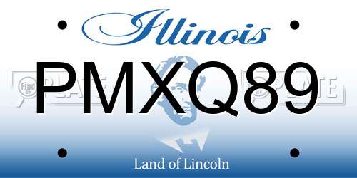 PMXQ89 Illinois License Plate