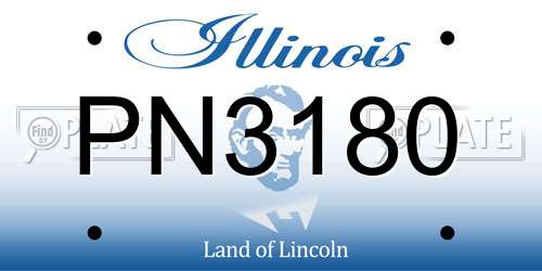 PN3180 Illinois License Plate
