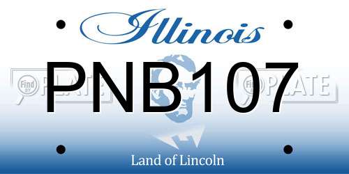PNB107 Illinois License Plate