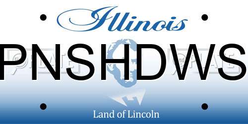 PNSHDWS Illinois License Plate