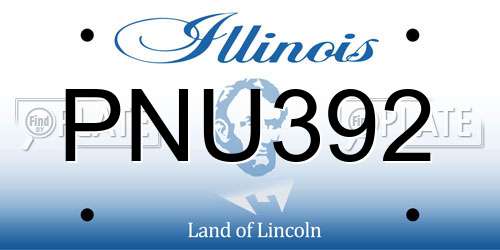 PNU392 Illinois License Plate
