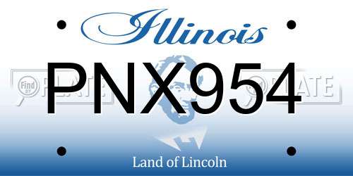 PNX954 Illinois License Plate