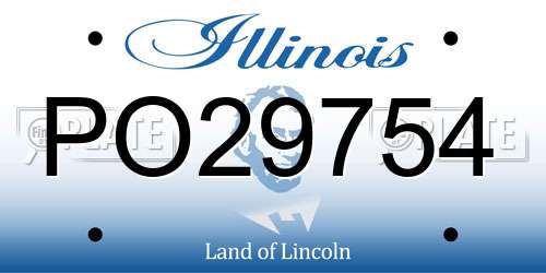 PO29754 Illinois License Plate