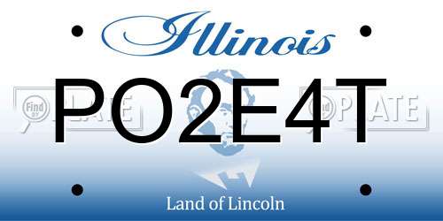 PO2E4T Illinois License Plate