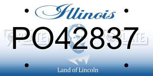 PO42837 Illinois License Plate