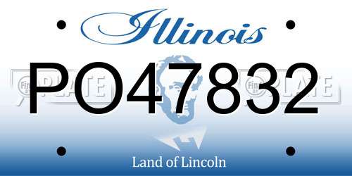PO47832 Illinois License Plate