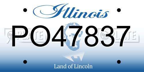 PO47837 Illinois License Plate