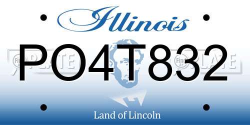 PO4T832 Illinois License Plate