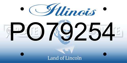 PO79254 Illinois License Plate