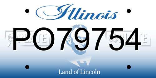 PO79754 Illinois License Plate