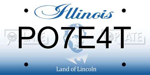 PO7E4T Illinois License Plate
