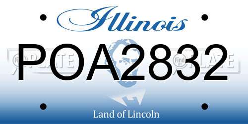 POA2832 Illinois License Plate