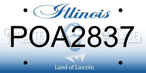 POA2837 Illinois License Plate