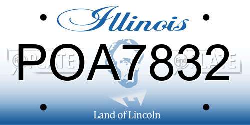 POA7832 Illinois License Plate