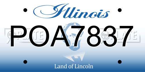 POA7837 Illinois License Plate
