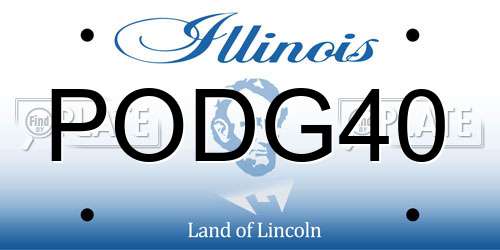 PODG40 Illinois License Plate