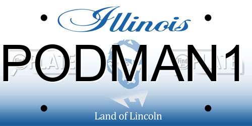 PODMAN1 Illinois License Plate
