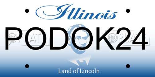 PODOK24 Illinois License Plate