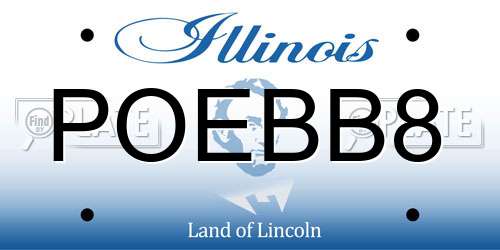 POEBB8 Illinois License Plate