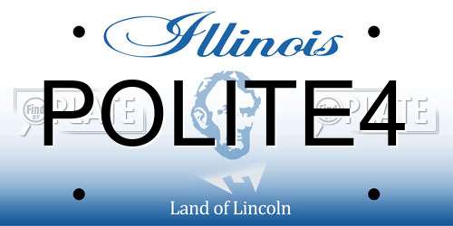 POLITE4 Illinois License Plate