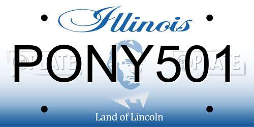 PONY501 Illinois License Plate