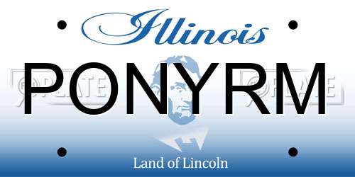 PONYRM Illinois License Plate