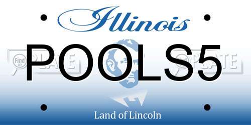 POOLS5 Illinois License Plate