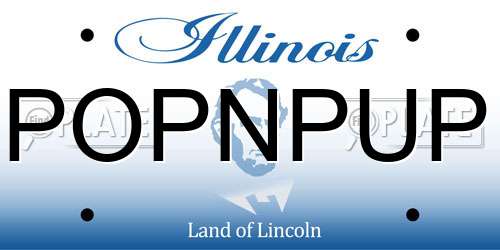 POPNPUP Illinois License Plate