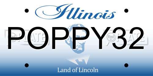 POPPY32 Illinois License Plate