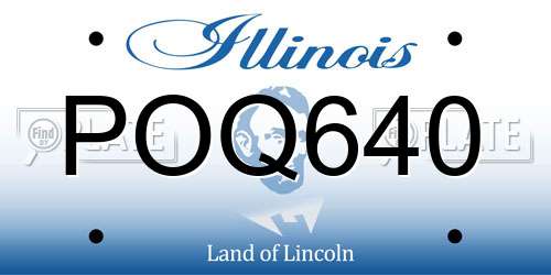 POQ640 Illinois License Plate