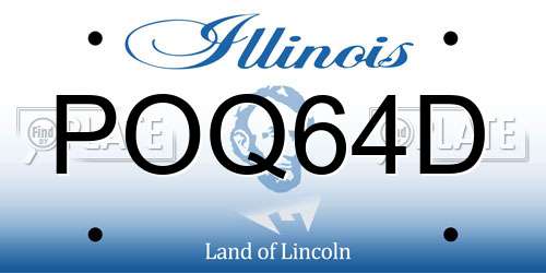POQ64D Illinois License Plate
