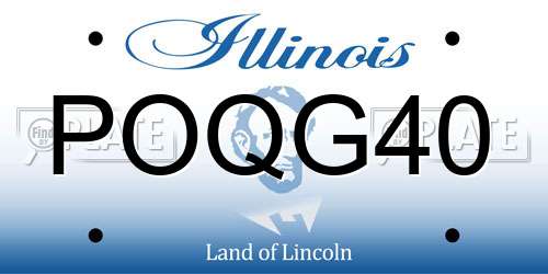 POQG40 Illinois License Plate