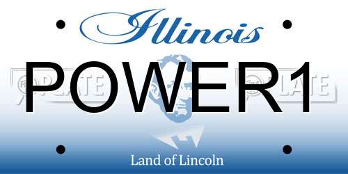 POWER1 Illinois License Plate