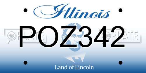 POZ342 Illinois License Plate