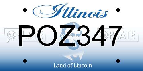 POZ347 Illinois License Plate