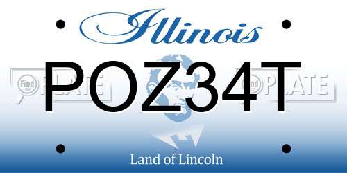 POZ34T Illinois License Plate