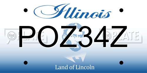 POZ34Z Illinois License Plate