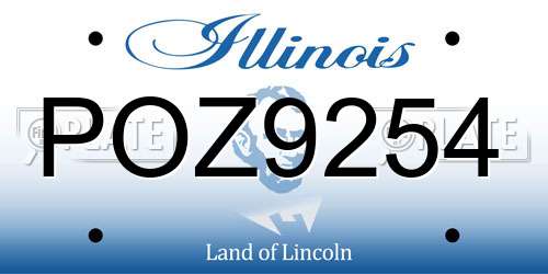 POZ9254 Illinois License Plate