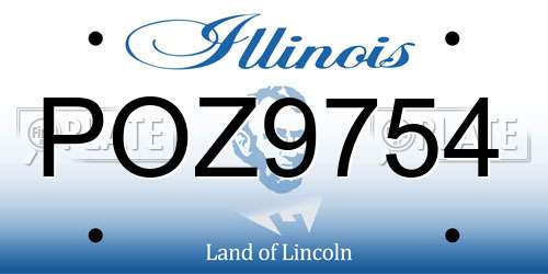 POZ9754 Illinois License Plate